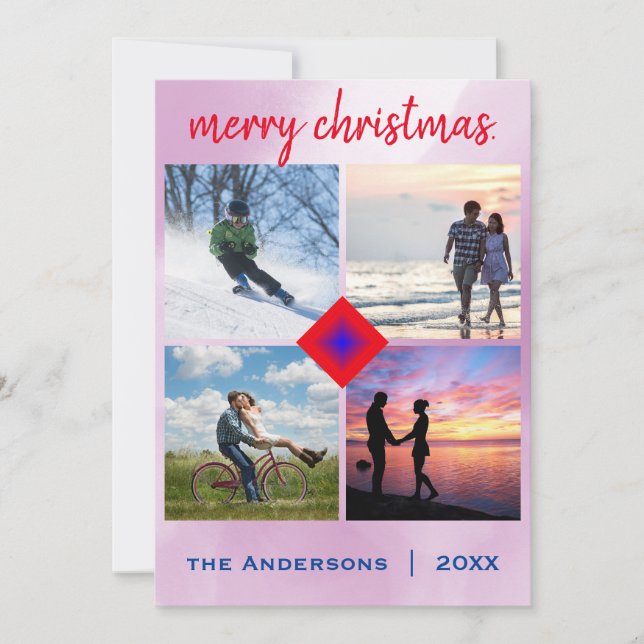 Weihnachts-Foto Candy Cane Herz Einladung (Vorderseite)