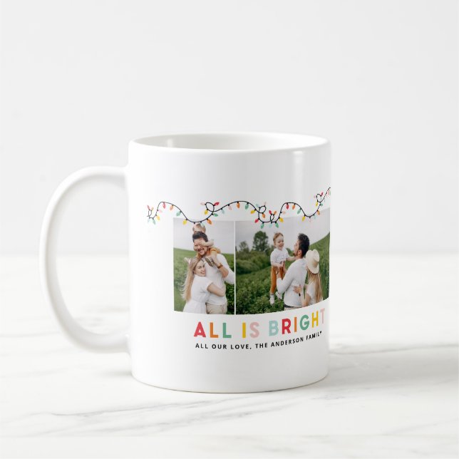 Weihnachts-Foto Collage Regenbogen niedlicher Spaß Kaffeetasse (Links)