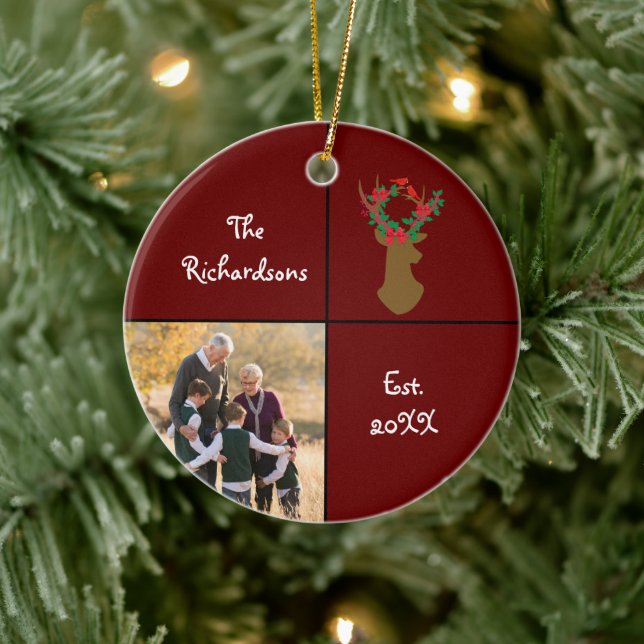 Weihnachts-Foto der Großeltern-Liebe Keramik Ornament (Baum)