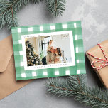 Weihnachts-Foto Feiertagspostkarte<br><div class="desc">Minimaler Pastellplatz Familienurlaub Postkarte</div>