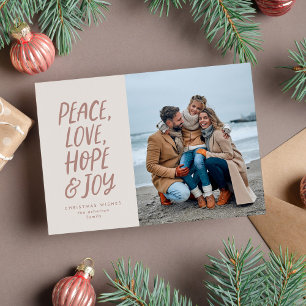 Weihnachts-Foto-Frieden Liebe hoffen Freude neutra Feiertagskarte