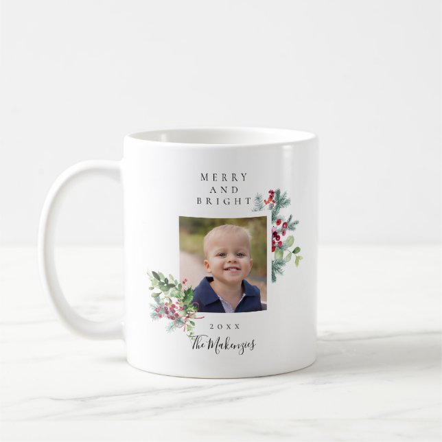 Weihnachts-Foto Frohe und schöne Ferien Kaffeetasse (Links)