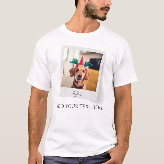 Weihnachts-Foto für Haustiere Personalisiert T-Shirt (Vorderseite)