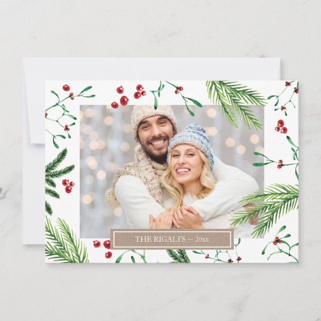 Weihnachts-Foto-Grußkarte Feiertagskarte (Vorderseite)