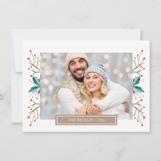 Weihnachts-Foto-Grußkarte Feiertagskarte (Vorderseite)