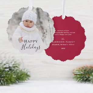 Weihnachts-Foto Happy Holidays Ornament Karte