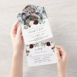 Weihnachts-Foto-Hochzeit in einem All In One Einladung