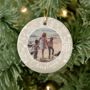 Weihnachts-Foto in der Keramik Elfenbeinküste Ornament