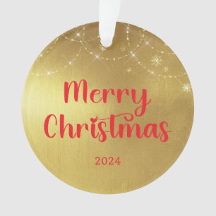 Weihnachts-Foto in Gold und Rot Ornament