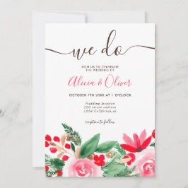 Weihnachts-Foto-Initialen Hochzeit Einladung