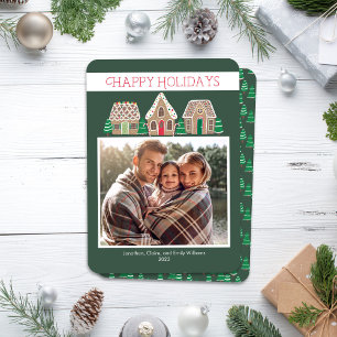 Weihnachts-Foto-Karte mit Lebkuchen-Motiv für die  Feiertagskarte