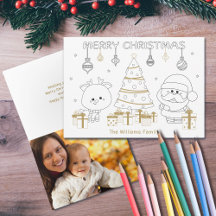 Weihnachts Foto Name Custom Coloring Fun Einzigart
