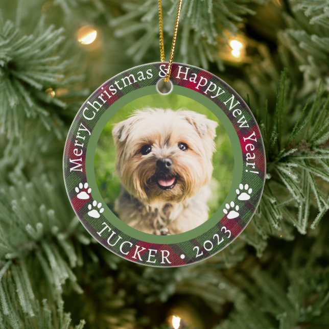 Weihnachts Foto Name Jahr Ornament (Baum)