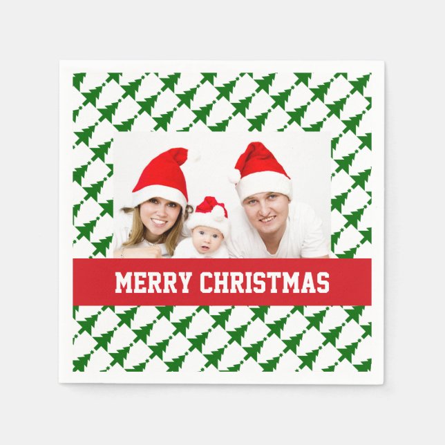 Weihnachts-Foto Napkins Paper Serviette (Vorderseite)