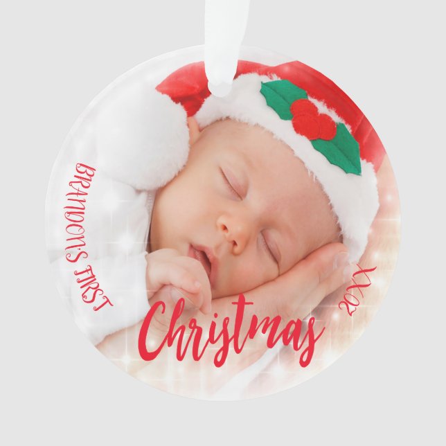 Weihnachts-Foto Ornament (Vorderseite)