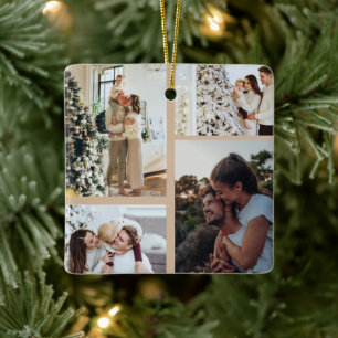 Weihnachts-Foto-Ornament, Foto-Collage Weihnachten Keramikornament