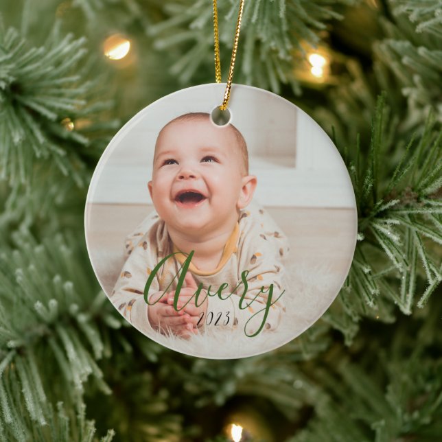 Weihnachts-Foto Ornament mit individuellen Nachric (Baum)