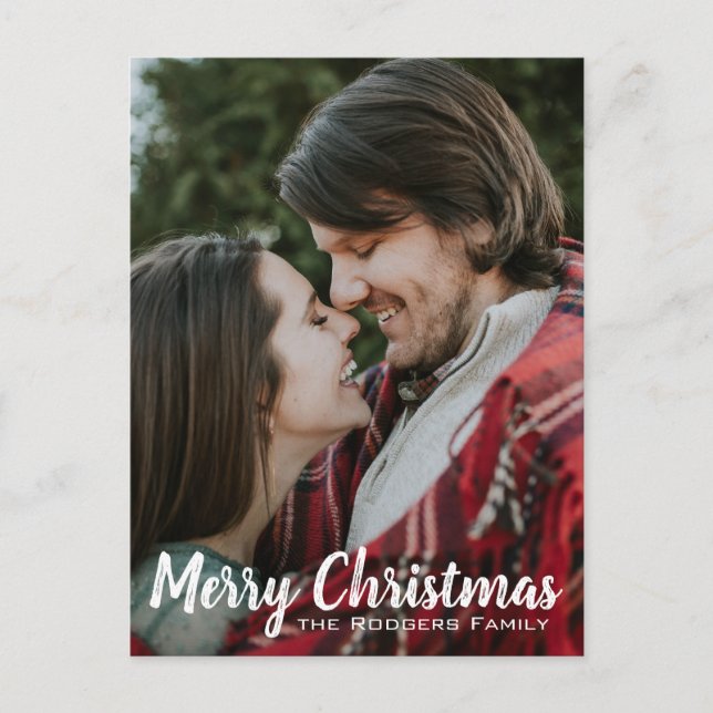 Weihnachts-Foto Postkarte | Kundenfreundliche Begr (Vorderseite)