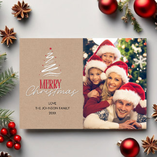 Weihnachts-Foto-Script-Schrift Minimalistisch Eleg Feiertagskarte