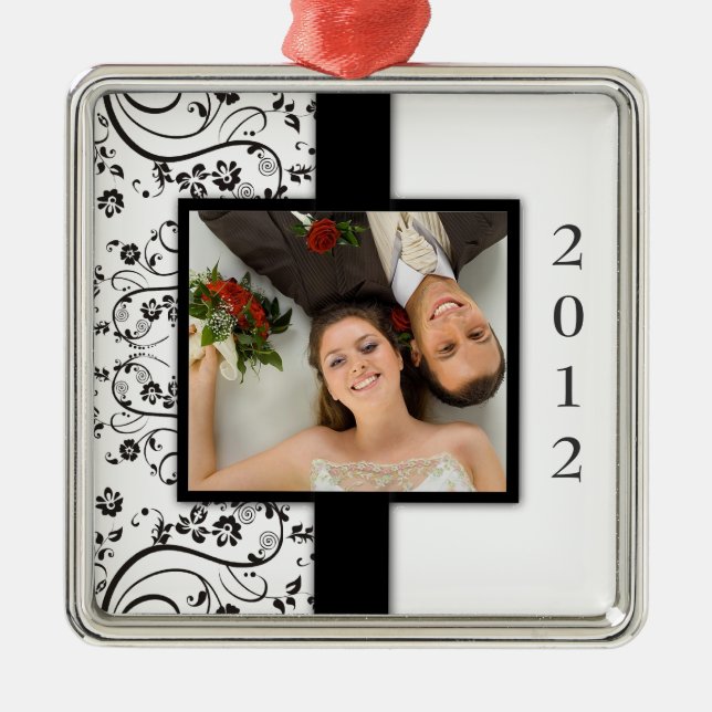 Weihnachts-Foto Silbernes Ornament (Vorne)