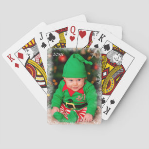 Weihnachts-Foto Snowflake Rahmen Urlaub Spielkarten