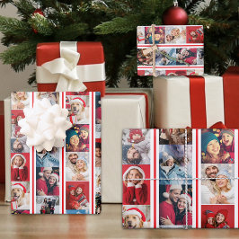 Weihnachts-Foto Streifen Collage Urlaub Geschenkpapier Set