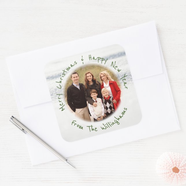 Weihnachts-Foto Umschlag Aufkleber Custom Gruß (Umschlag)