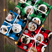 Weihnachts-Fotocollage Buffalo Plaid Maßanfertigun