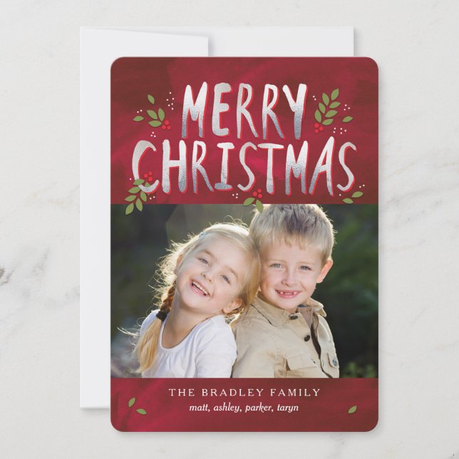 Weihnachts-Fotokarte Feiertagskarte (Vorderseite)