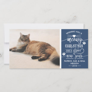 Weihnachts-Fotokarte, Katze, EDITABLE FARBE Feiertagskarte