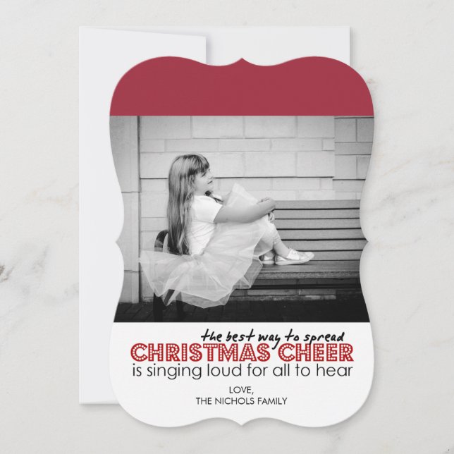 Weihnachts-Fotokarten (rot) Feiertagskarte (Vorderseite)