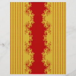 Weihnachts-Fraktal Gold & Rot Scrapbook-Papier