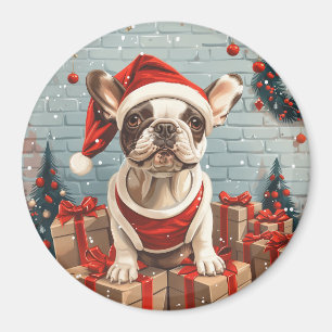 Weihnachts Französischer Bulldog Santa Dog Magnet