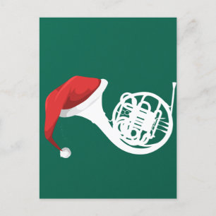 Weihnachts-Französisches Horn-Shirt - Santa French Postkarte