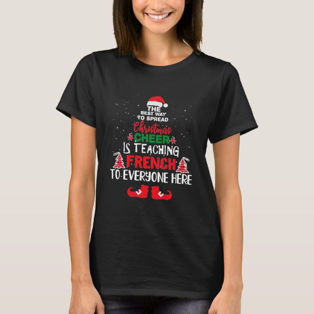 Weihnachts-Französischlehrer , Witzige Lehrer T-Shirt (Vorderseite)