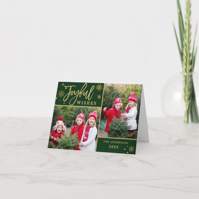 Weihnachts-Freude 3 FOTO-Feiertagskarte Feiertagskarte (Vorderseite)