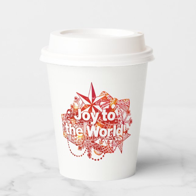Weihnachts-Freude am World Paper Coffee Cup Pappbecher (Vorderseite)