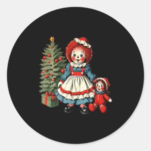 Weihnachts-Freude & Amp; Toys Raggedy Ann Weihnach Runder Aufkleber