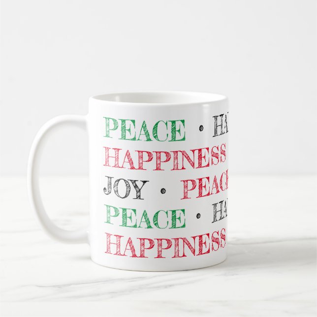 Weihnachts-Freude für Frieden Kaffeetasse (Links)