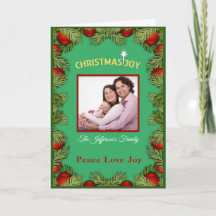 Weihnachts-Freude-Liebe Familie Foto Custom Karte