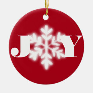 Weihnachts-Freude personalisieren minimalistisch e Keramik Ornament