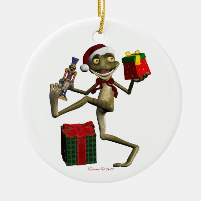 Weihnachts-Frog-Hoppy-Feiertage Weihnachtsschmuck (Vorne)