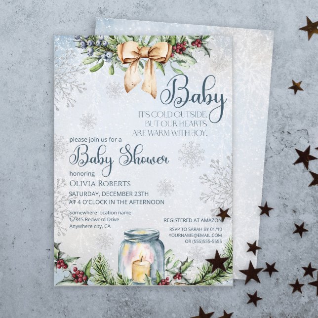 Weihnachts Frosty Snowly Winter Baby Dusche Einladung (Von Creator hochgeladen)