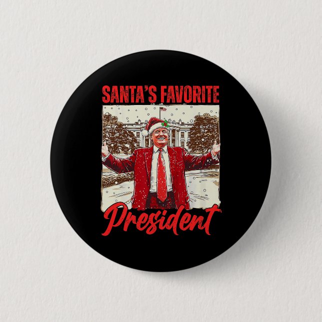 Weihnachts-FuE-Präsident Trump 2024 Button (Vorderseite)