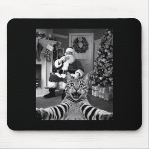 Weihnachts-Funny Cat Selfie mit dem Weihnachtsmann Mousepad
