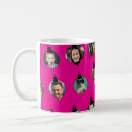 Weihnachts Funny Family Foto Faces Ornamente Rosa Kaffeetasse