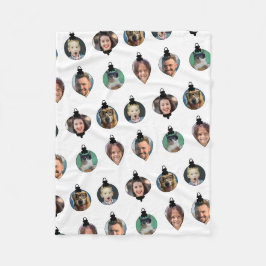 Weihnachts Funny Family Foto Faces Ornamente Weiß Fleecedecke