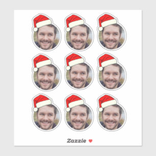 Weihnachts-Funny-Foto-Gesicht Aufkleber