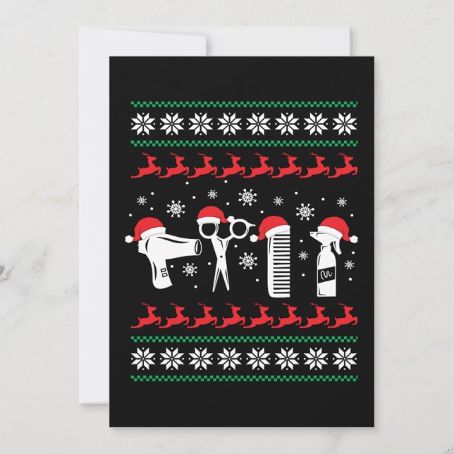 Weihnachts Funny Friseur Xmas Weihnachtsgeschenk Feiertagskarte (Vorderseite)