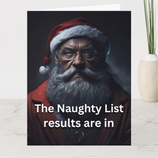Weihnachts Funny Novelty NAUGHTY LIST ERGEBNISSE I Karte (Vorderseite)